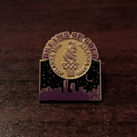 1996 Atlanta Olympics Dreams Of Gold Lapel Hat Pin‎ - Picture 1 of 3